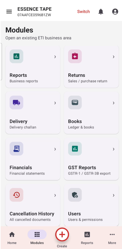 Business modules