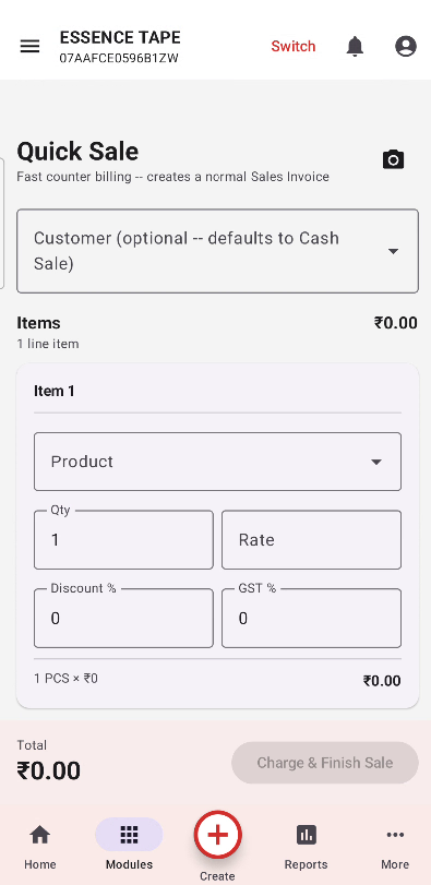Ganak360 Quick Sale
